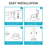 LUXRITE 16 Pack 4 Inch Square Recessed LED Can Lights, CCT Color Temperature Selectable 2700K | 3000K | 3500K | 4000K | 5000K, Dimmable Recessed Lights, 750 Lumens, CRI 90, Energy Star, Wet Rated