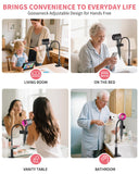 LILANZo 2-in-1 Gooseneck Phone Holder for Bed & Blow Dryer Stand – 360° Flexible Long Arm, Cell Phone Stand for Desk/iPhone/Kindle, Overhead Mount for Desk, for Seniors, Mom, Creator
