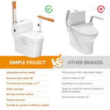 Simple Project 15.7" Toilet Safety Rails for Seniors, Flipped 90°＆Adjust Heigh Toilet Seat Handle, Super Sturdy 500LBS Toilet Safety Frame for Disabled or Mobility Issues, Grab Bars Arms(Brown)