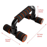 Readaeer Push Up Bars Gym Exercise Equipment Fitness 1 Pair Pushup Handles with Cushioned Foam Grip and Non-Slip Sturdy Structure Push Up Bars for Men & Women (Orange) READAEER