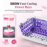 krofaue 380W Fast Curing UV Nail Lamp with Auto Sensor Professional Cordless UV Light for Gel Nails with Detachable Arm Rest, 6 Timers UV/LED Nail Dryer for Nail Salon and Home DIY