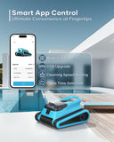 Pool Robot Vacuum for Inground Pools: Cordless Robotic Pool Cleaners with Hook 180W Suction Auto Vacuums Wall Climbing Waterline Scrubbing Cleaning 150 Mins Long Battery Up to 2,000 sq.ft