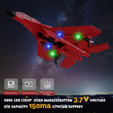 Wireless Airplane Toy - 2.4GHZ RC Glider with Lights, Remote Control Airplane for Adults & Kids