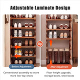 sdowens 7-Tier Vertical Shoe Rack, Bamboo Free Standing Shoe Rack Shelf, Shoe Storage Stand, Entryway Shoe Tower, Vertical Shoe Organizer for Narrow Closet, Entryway, Hallway