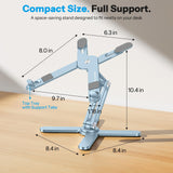 OMOTON LA10 360° Rotating Laptop Stand Riser Foldable for Desk, Sky Blue
