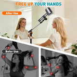 Hair Dryer Stand Hands Free, Hair Dryer Holder Stand with Rotary Lock Swing Arm, 23.6–63" Adjustable Height Hair Diffuser Stand, 360° Rotating with Heavy Base for Dyson Supersonic Bathroom, Vanity
