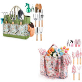Gardening Tools 9 Piece and 10 Piece Heavy Duty Gardening Tool Set with Flower Organizer