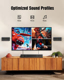 Hiwill 4.1ch Sound Bar with Dolby Atmos, 300W Sound Bar for Smart TV with Subwoofer, 2 Front Surround Speakers, Soundbar for TV Speaker, Adjustable Bass, Surround Sound System for TV, A41