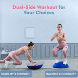 kisnbld Half Balance Ball Trainer, Inflatable 19/23 Inch Half Exercise Ball with Resistance Bands and Pilates Bal, Non-Slip 660lbs Capacity Yoga Ball for Home Gym Full Body Workouts