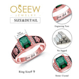 Oseew 2027 Men Gold Graduation Class Ring High School (Rose Gold)