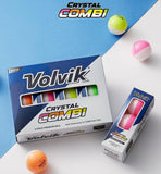 Volvik New Crystal Combi Dual Color Golf Balls 2 Dozen Bundle with Genuine Italian Real Solid Leather Belts AMBA7