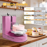 LIWBYYG Cake Decorating Machine, 200W Cake Cream Spreading Machine 60-320rpm Rotating Speed Automatic Cake Cream Spreading Machine with LCD Display for 4-12 inch Cakes (Pink)