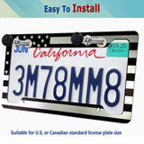 BGGTMO Black American Flag License Plate Frames- 2 Pack Front Rear Patriotic USA Stars and Stripes Aluminum Car Tag Holder with Screws