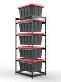 27 Gallon Storage Bin Rack Organizer, Heavy-Duty Tote Storage Rack, 5-Tier Standing Storage Bin Shelves, 250 lb Capacity, Maximize Space for Garage, Warehouse, Utility, 2 Pack (Totes Not Included)