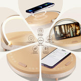 Vivilumens Birthday Gifts for Women 6 in 1 Bedside Lamps with Wireless Charger Bluetooth Speaker White Noise Machine Music Table Lamp Night Light Personalized Gift for Mom Teens Girls(Sound Upgrade