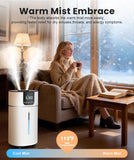 AreShark 4.2 Gal/16L Humidifier Large Room, Cool Warm Mist 2000ft² Whole House Air Humidifiers for Bedroom, Plants, Adults, 60H Runtime, Humidity Setting, Easy to Clean, Top Fill, Extension Tube
