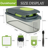 Ourokhome Onion Chopper Dicer with Container, Manual Food Cutter with Handheld Veggie Spiral, Hand Vegetable Mandolin slicer (6 in 1, Gray)