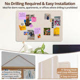 OUKMIC 48" x 36" Foldable Self-Adhesive Felt Bulletin Board, Oatmeal