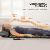 Himouta Shiatsu Full Body Massage Mat with Heat, Detachable Massager Pad, 10 Vibrating Motors, Deep Tissue Pain Relief for Back, Neck & Legs – Relaxation at Home or Office