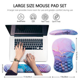 Mouse Pad Wrist Support, Laokiiy 2 in1 Keyboard Wrist Rest+ Ergonomic Mouse Pad, Non-Slip Wrist Rest for Computer Keyboard, Made Easy Typing & Relieve Wrist Pain(Blue Pink Marble)