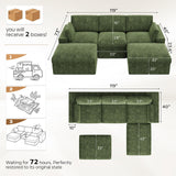 ReeQuo 120" Oversized Modular Sectional Sofa Boneless Couch for Living Room