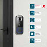 KALOGL Video Doorbell Wireless with Screen 1080p, No Subscription Door Bell Camera with Monitor Screen, Local Storage NO WiFi and APP Needed, Video Intercom Two-Way Audio,160° View,Night Vision