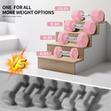Adjustable Dumbbell Set of 2 Total 20 Lbs 4-in-1 Each 4lb 6lb 8lb 10lb 1s-Adjust Dual-Stable Free Weights for Women Men Home Gym Outdoor Workouts (Pink [20LBS Total])