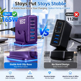 Newdarren 165W Charging Station, 6 Port Desktop Charger, 3 Ports 40W Purple