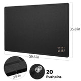Felt Bulletin Board 60x36 inches, Decorative Pin Board for Home & Office