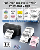 Phomemo Bluetooth Thermal Shipping Label Printer with Holder & 500pcs Label