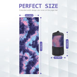 Eunzel Yoga Towel,Hot Yoga Mat Towel with Grip Dots Sweat Absorbent Non-Slip for Hot Yoga, Pilates and Workout 24" x72", Purple & Blue Eunzel