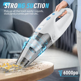 FUOAYOC Handheld Vacuum Cordless,6KPA Powerful Suction Hand Held Vacuum with LED Light/Multi Accessories
