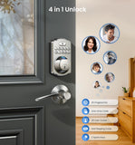 Veise KS02A Fingerprint Door Lock, Keypad Deadbolt, Satin Nickel