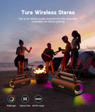 Portable Bluetooth Speaker, 80W Peak, IPX7 Waterproof, Loud with HD Sound, DSP&Outdoor Bass, RGB Lights, Wireless Stereo Pairing, USB/TF/AUX Support - Ideal Boombox Subwoofer for Party/Camping/Beach Ortizan