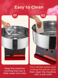 FOHERE Cotton Candy Machine, 1030W Electric Commercial Candy Floss Maker, 20 inch Stainless Steel Bowl with Sugar Scoop,Easy Use for Home Kids Birthday, Family Party, Carnival,Red