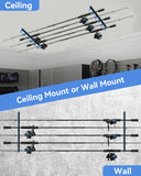 WellMall Fishing Pole Holders - 10 Rod Holder Storage for Wall & Garage, Fits Most Rods