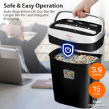 Paper Shredder for Home Office,VidaTeco 10-Sheet Cross-Cut Shredder with US Patented Cutter,Also Shreds Card/CD/Clip,Paper Shredding Machine for Home Use Heavy Duty with Jam Proof,3.9-Gallon Bin VidaTeco