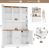 72'' Tall File Bookcase with Power Outlet & Printer Stand, 2 Filing Drawers