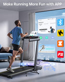 TOPUTURE Walking Pad Treadmill with 12% Incline and Handle Bar, 4 in 1 Folding Treadmill for Home/Office, Under Desk Treadmills Portable Walking Pad with App & Bluetooth Speaker, 0.6-10MPH