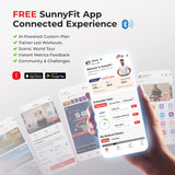 Sunny Health & Fitness 2-in-1 Power Stepper, Medium, 400 lb Weight Capacity, Resistance Bands, Height-Adjustable, Low-Impact Cardio, Bluetooth + SunnyFit App, SF-S021054