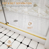 Frameless Shower Door,56-60" W x 74" H Double Sliding Glass Shower Door with 5/16" (8mm) SGCC Thick Tempered Clear Glass Shower Door,Soft Close System&Explosion-Proof Film Nano Coating,Brushed Gold