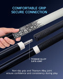 KONLLEN Carbon Fiber Pool Cue, Low Deflection Shaft with Pro Taper, Ebony Inlay Design, 11.8mm Tip, Adjustable Weight System