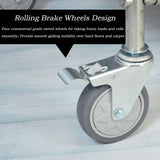 Utility Cart Organizer Service Cart Commercial Foldable with Wheels & Removable Bag, Large Capacity Housekeeping Service