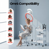 Professional Stand Hair Dryer - 360° Rotating Hair Processor with Wheels & LCD Adjustable Height Salon & Home Use Hair Treatment Machine for Hair Drying, Oil Care, Hair Dyeing, Heating (White)