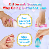 Mini Squishy Toys 9 Pack, Sensory Fidget Toy Variety Set with Cube, Ball & Drop Shapes, Soft Squeeze Stress Relief Toys, Slow Rising Squishies for Teens & Adults, Desk Toys, Party Favors Gifts