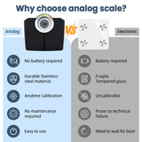 TIPRE Analog Scale for Body Weight, Mechanical Bathroom Scale, Analog Scale for Body Weight, 150kg/330lb, Dial Scale with Wider and Thicker Anti-Slip Platform, Simple Calibration, No Required Battery