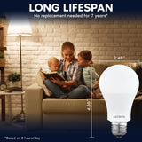 LUXRITE A19 LED Light Bulb 100 Watt Equivalent, 3500K Natural White, 1500LM, Non-Dimmable, Standard LED Light Bulbs, 12.5W, E26 Base, Enclosed Fixture Rated, Damp Rated, ETL Listed (96 Pack)