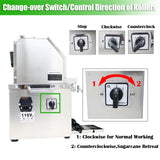 Electric Sugarcane Juicer Sugarcane Juice Extractor 3 Stainless Steel Rollers Sugarcane Ginger Sweet Sorghum Juice Press Machine Commercial Sugarcane Press Mill Machine 110V INTBUYING