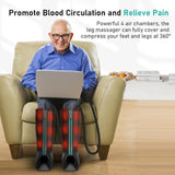 QUINEAR Leg Massager for Circulation and Pain Relief, Heating Leg Compression Massager with 3 Modes, Foot and Calf Massager with 3 Intensities 3 Heats - Gift for Mom and Dad