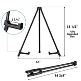 14" High Tabletop Instant Display Easel - Black Steel Small Tripod Easel Stand with Adjustable Holders(6 Pack) Somime